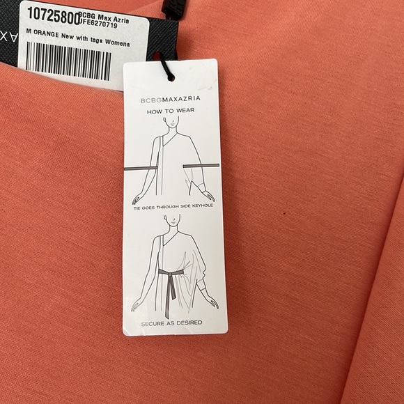 Brand new with tag orange one shoulder beautiful BCBG medium dress - Picture 4 of 4